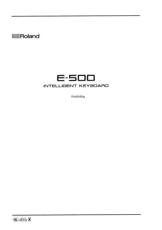 Mode d'emploi ROLAND E-500