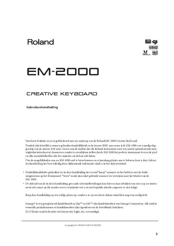 Mode d'emploi ROLAND EM-2000