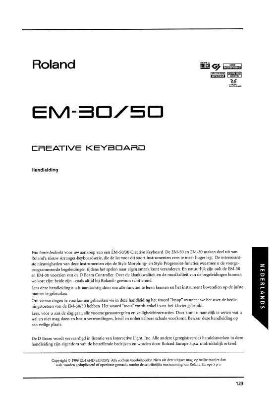 Mode d'emploi ROLAND EM-30