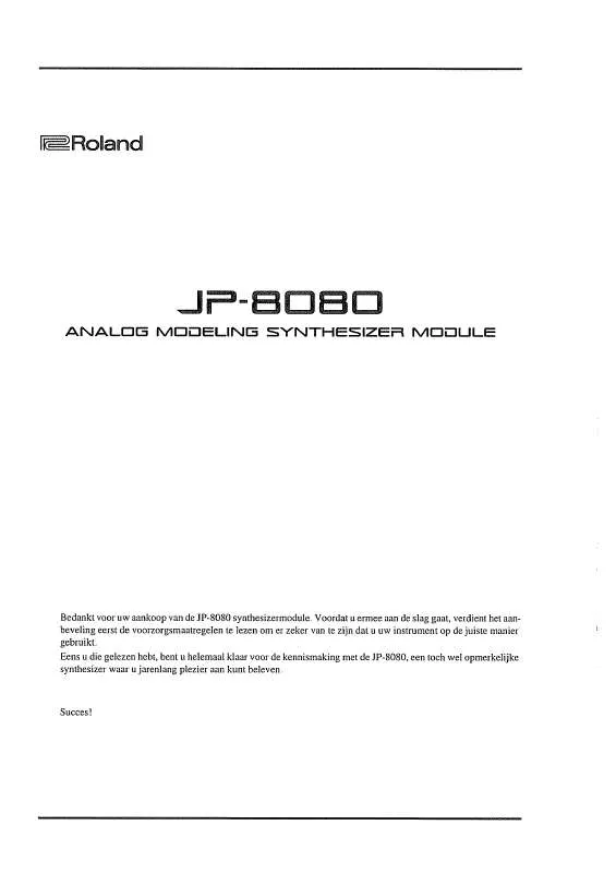 Mode d'emploi ROLAND JP-8080