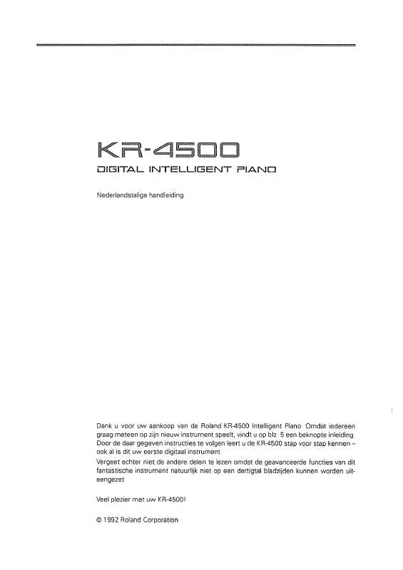 Mode d'emploi ROLAND KR-4500