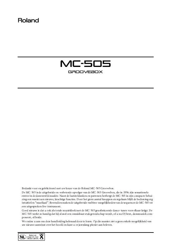 Mode d'emploi ROLAND MC-505