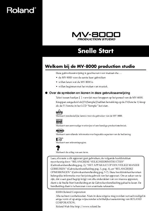 Mode d'emploi ROLAND MV-8000