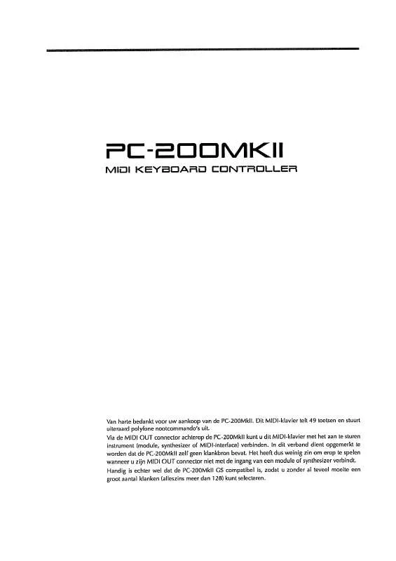 Mode d'emploi ROLAND PC-200 MKII