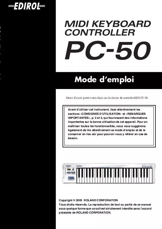 Mode d'emploi ROLAND PC-50