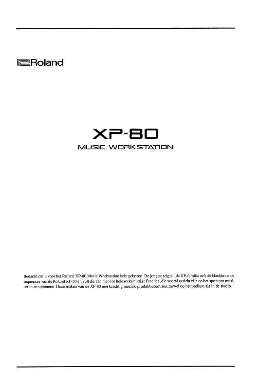 Mode d'emploi ROLAND XP-80