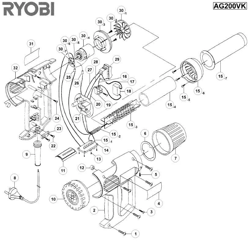 Mode d'emploi RYOBI AG200VK
