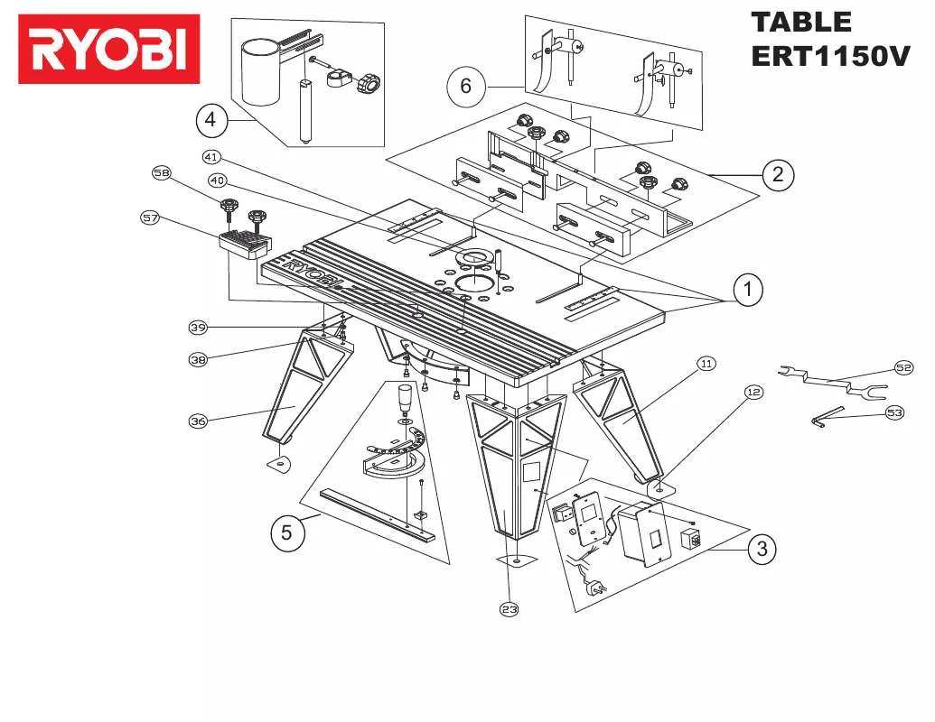 Mode d'emploi RYOBI TABLE ERT1150V