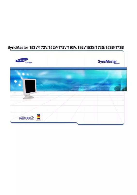 Mode d'emploi SAMSUNG SYNCMASTER 153S