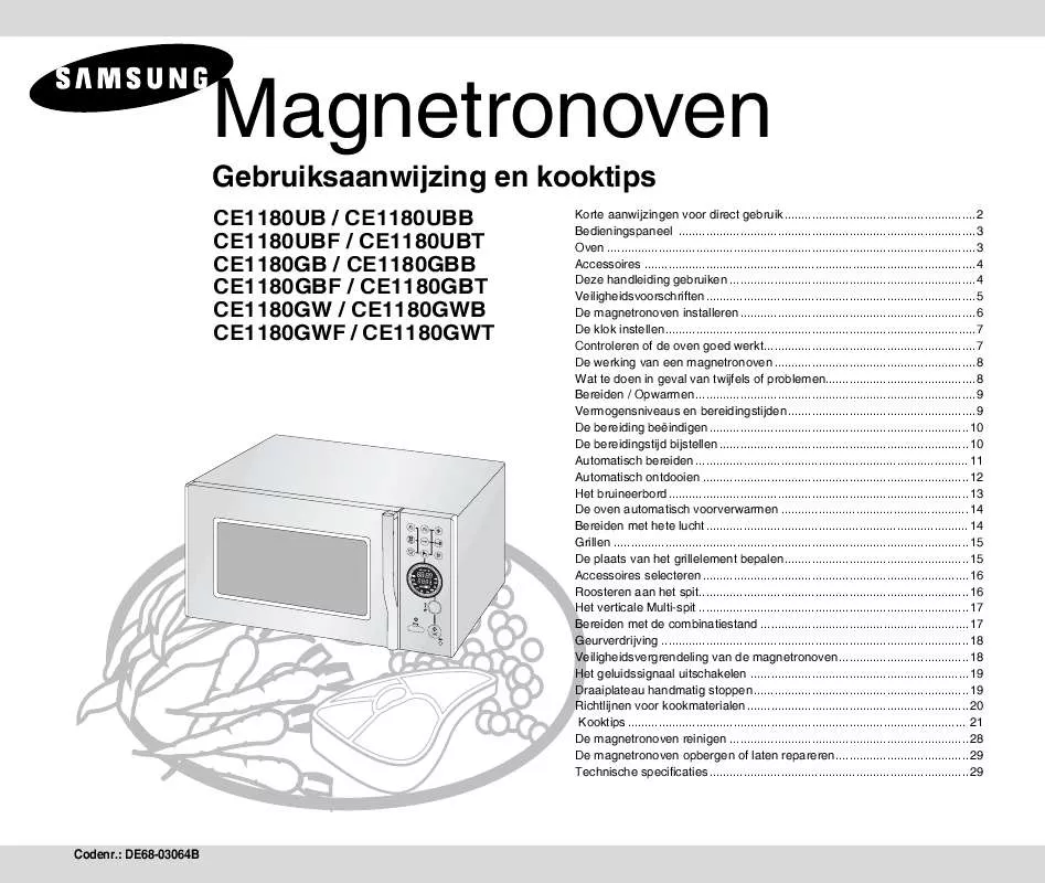 Mode d'emploi SAMSUNG CE1180UBT