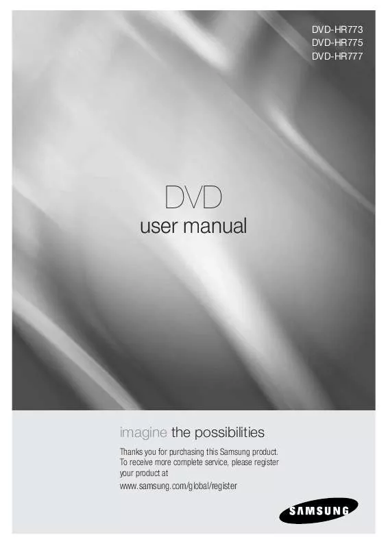 Mode d'emploi SAMSUNG DVD-HR775