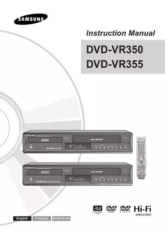 Mode d'emploi SAMSUNG DVD-VR350