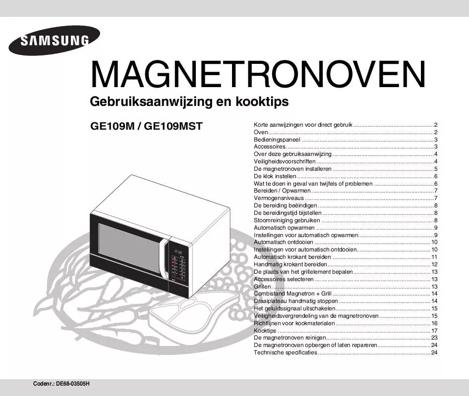 Mode d'emploi SAMSUNG GE109M