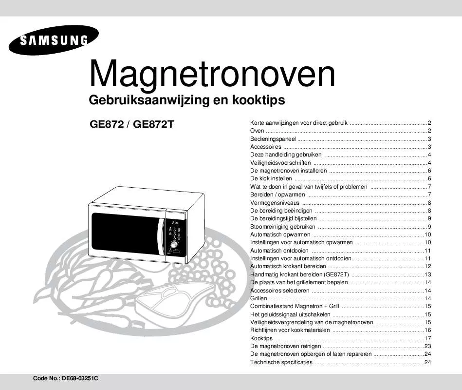 Mode d'emploi SAMSUNG GE872-S