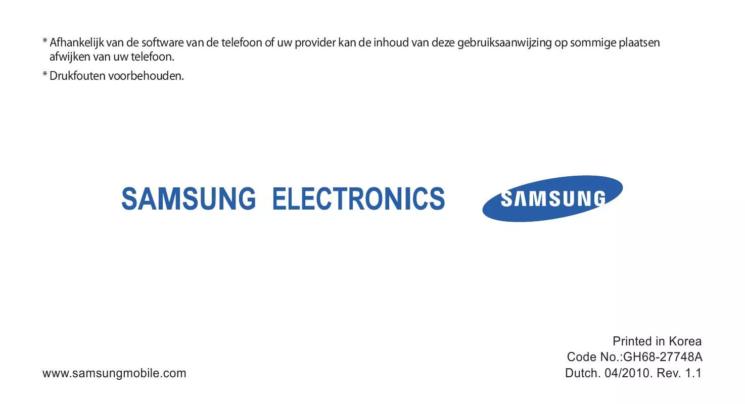 Mode d'emploi SAMSUNG GT-S3370