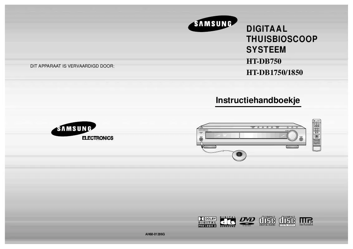 Mode d'emploi SAMSUNG HT-DB1850