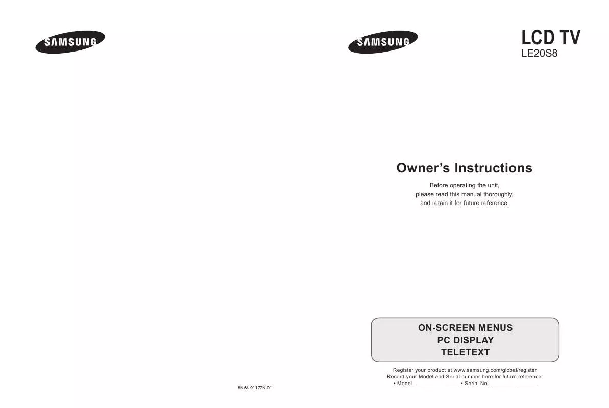 Mode d'emploi SAMSUNG LE 20S81B