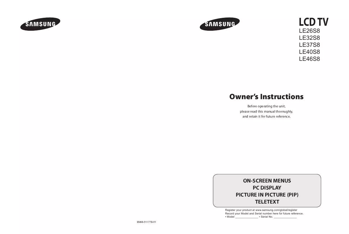 Mode d'emploi SAMSUNG LE 26S81B