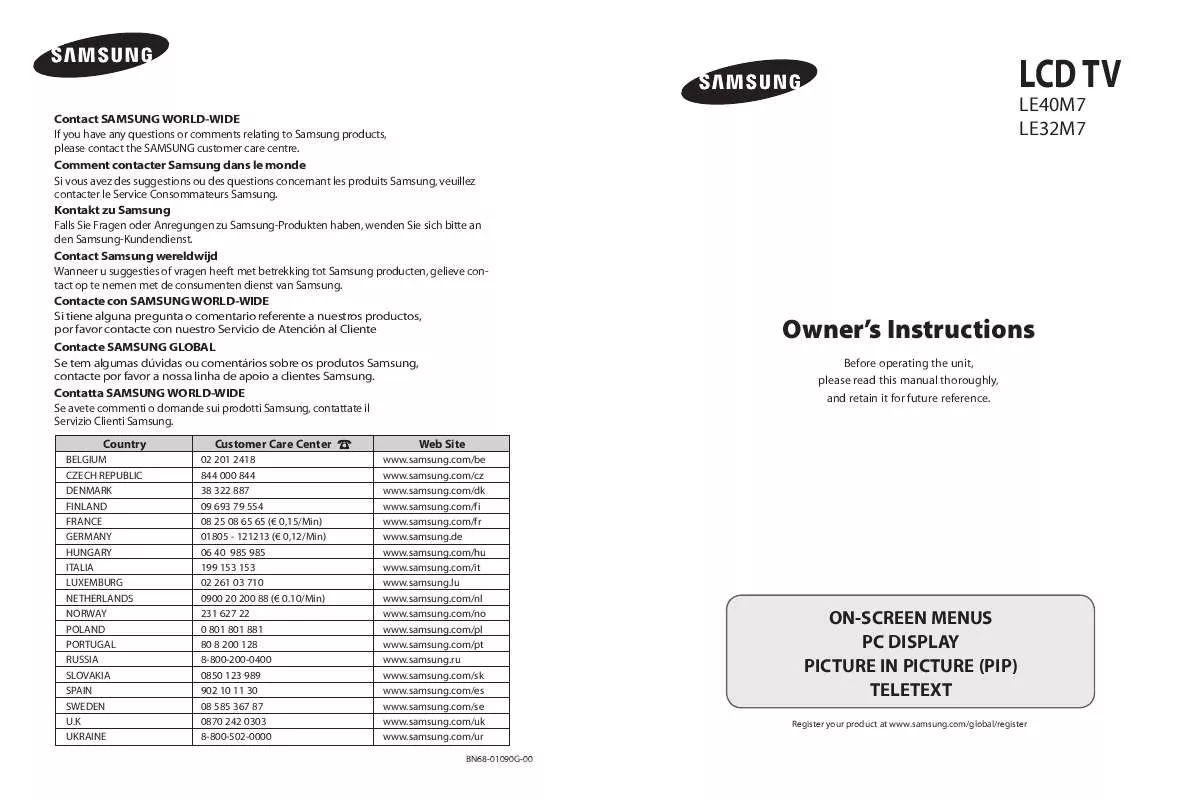 Mode d'emploi SAMSUNG LE32M71B