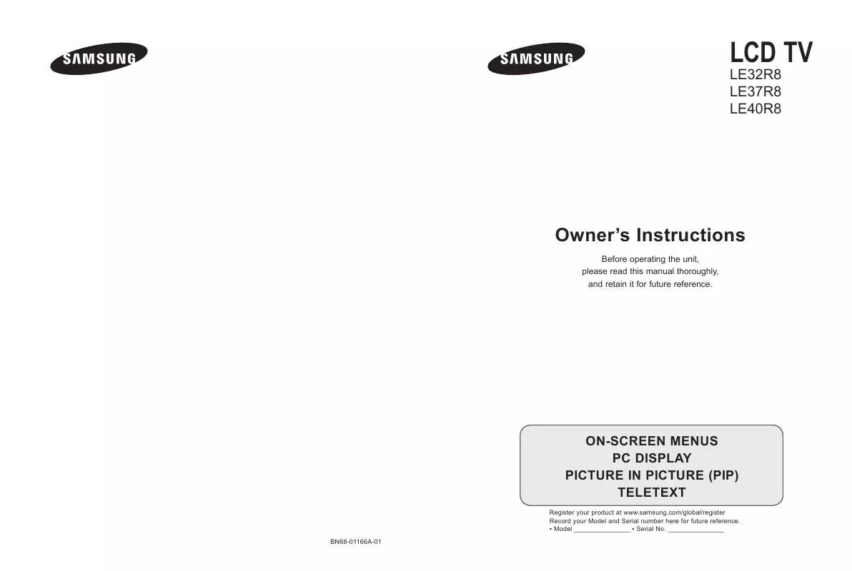 Mode d'emploi SAMSUNG LE40R81WX