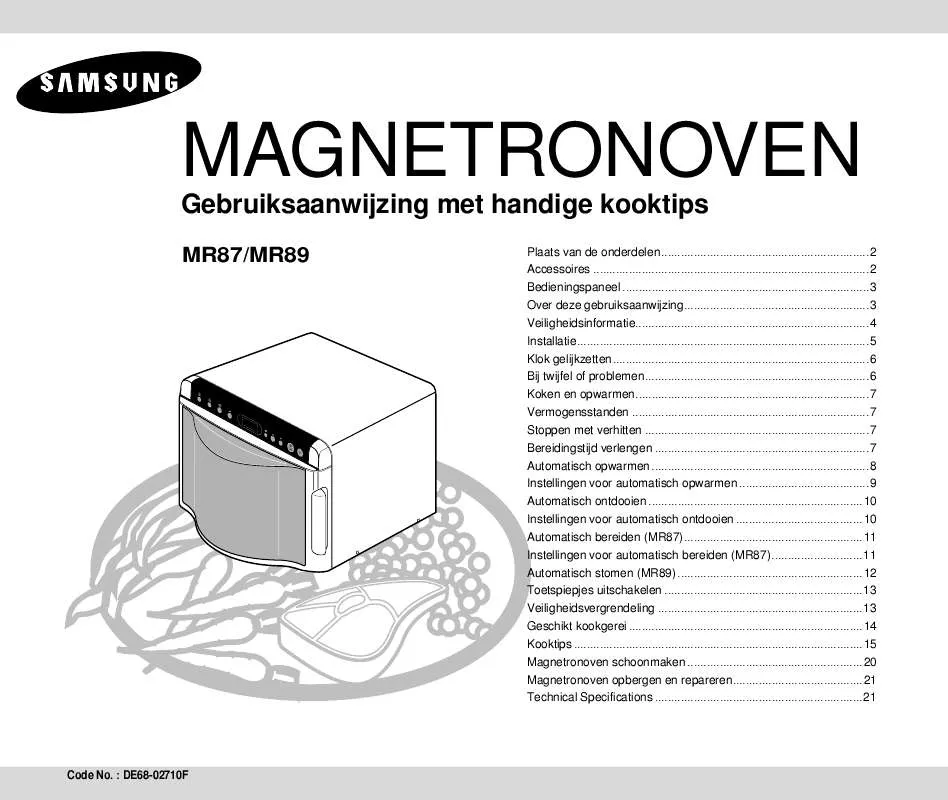 Mode d'emploi SAMSUNG MR87