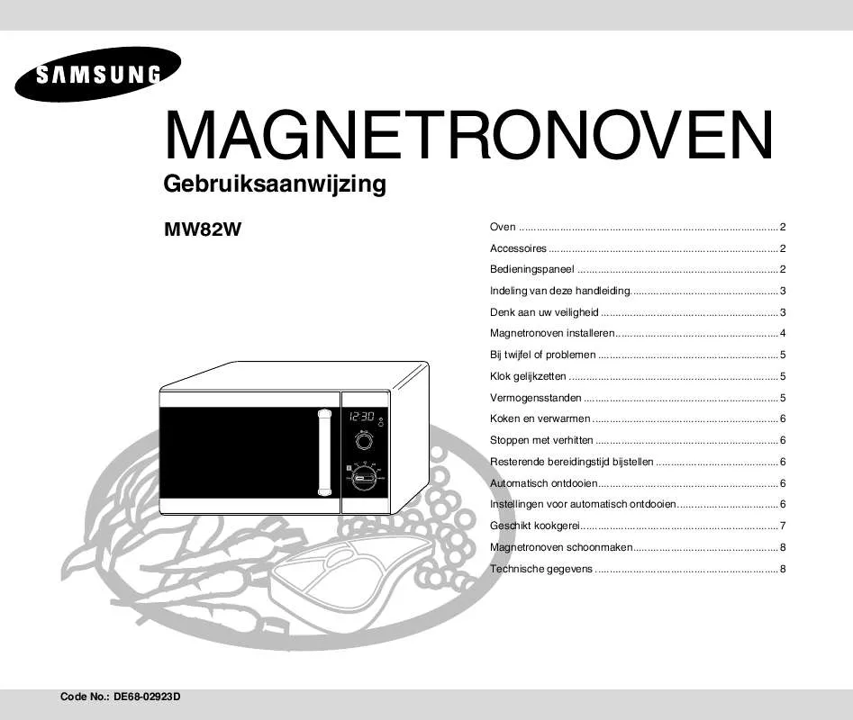 Mode d'emploi SAMSUNG MW82W