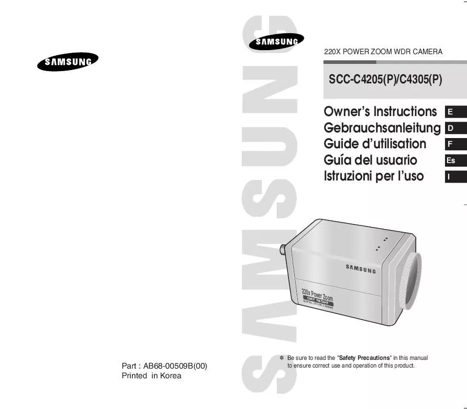 Mode d'emploi SAMSUNG SCC-C4305P