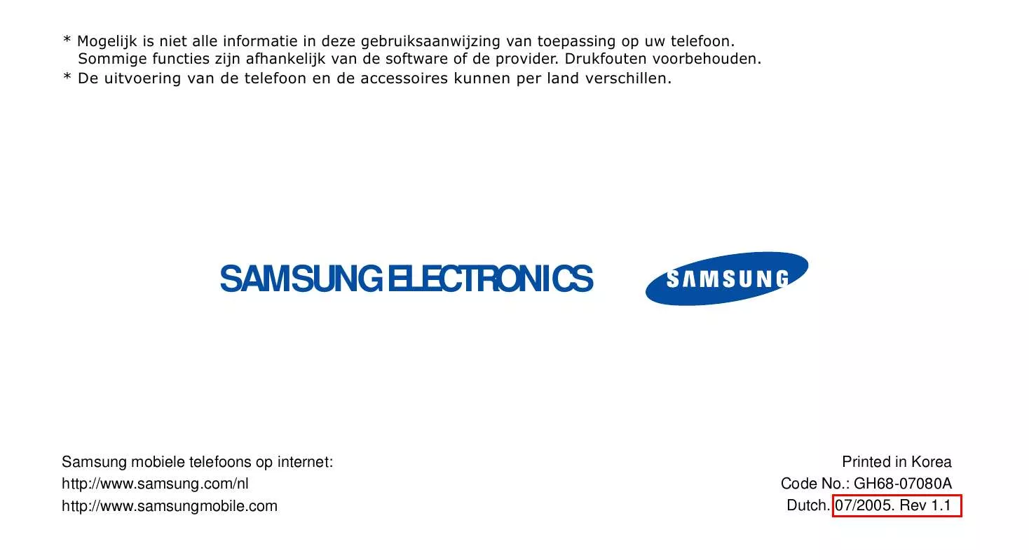 Mode d'emploi SAMSUNG SGH-E340