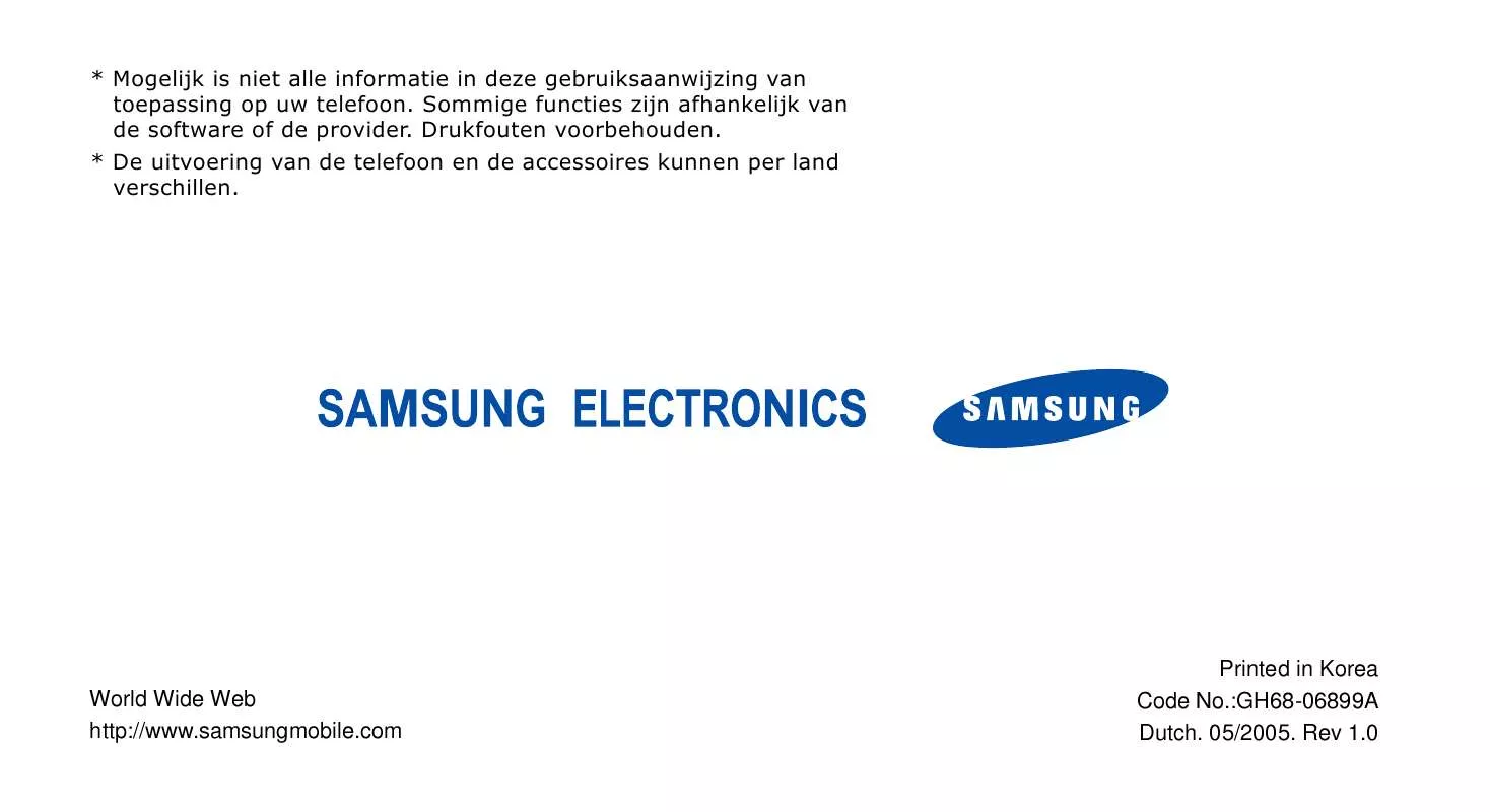 Mode d'emploi SAMSUNG SGH-E730