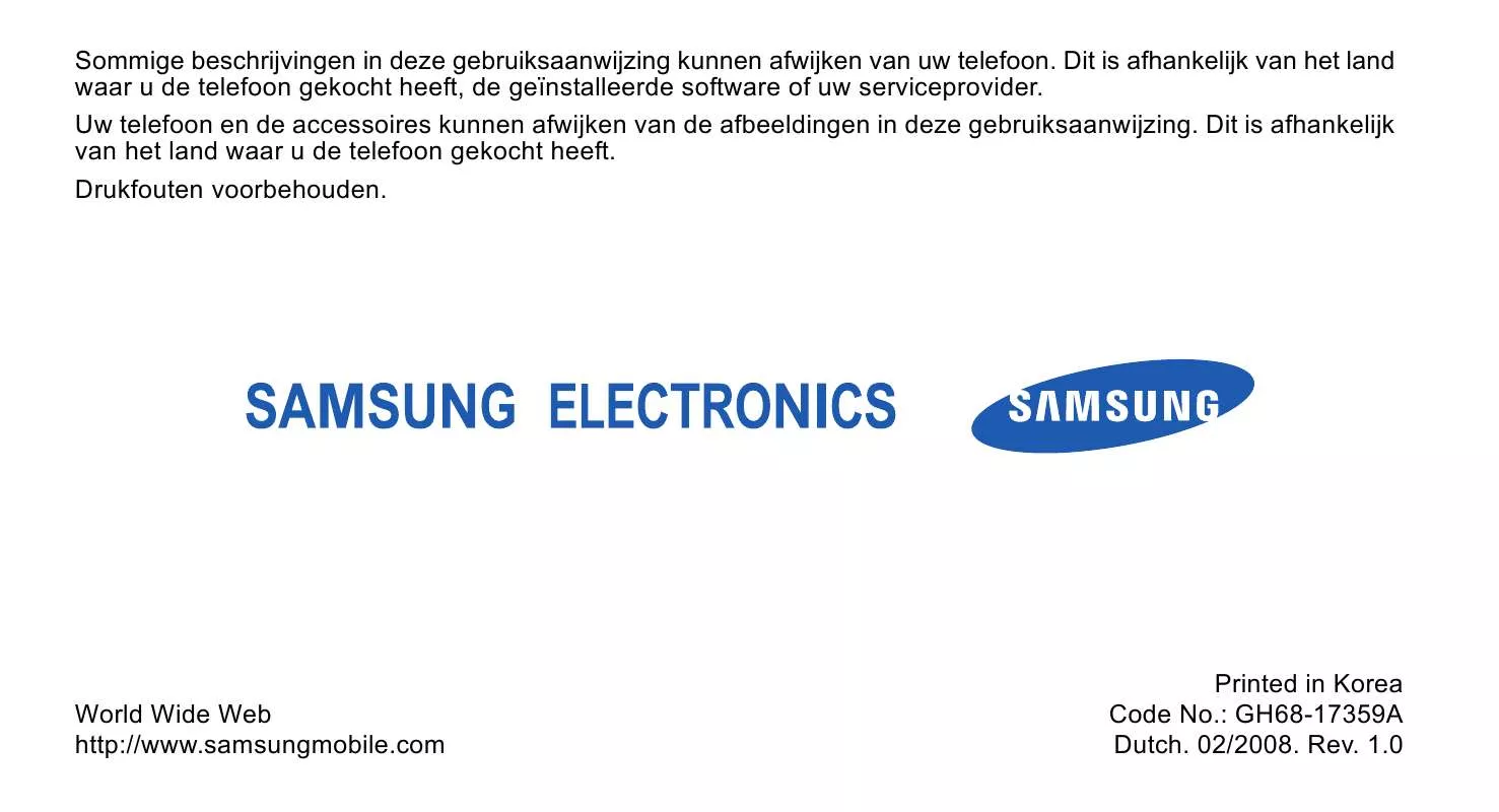 Mode d'emploi SAMSUNG SGH-J700