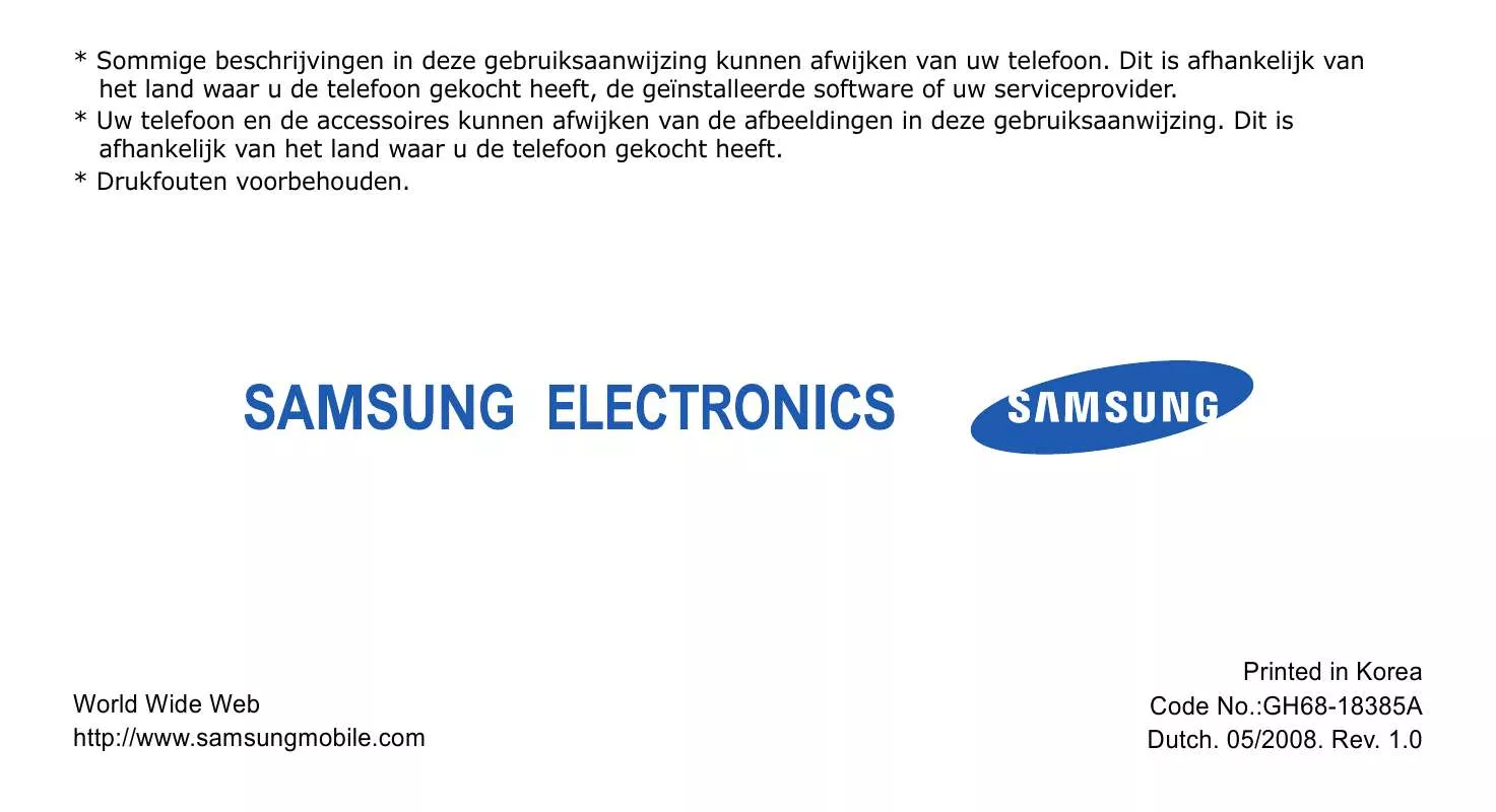 Mode d'emploi SAMSUNG SGH-L770