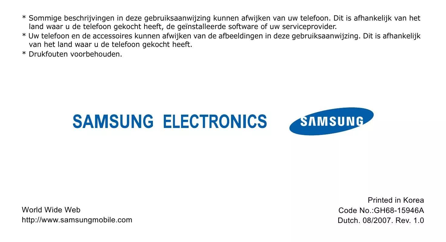 Mode d'emploi SAMSUNG SGH-M610