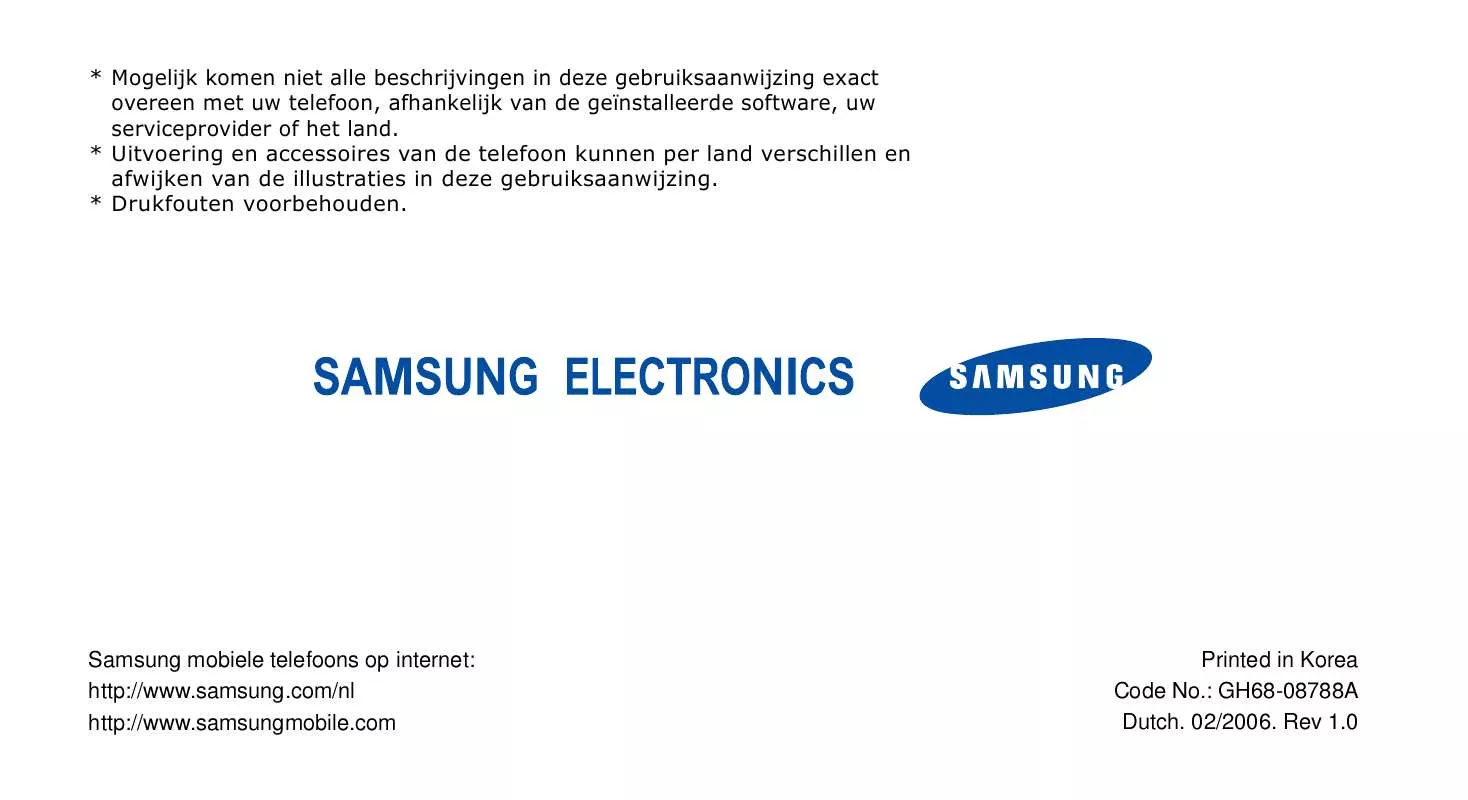 Mode d'emploi SAMSUNG SGH-P300