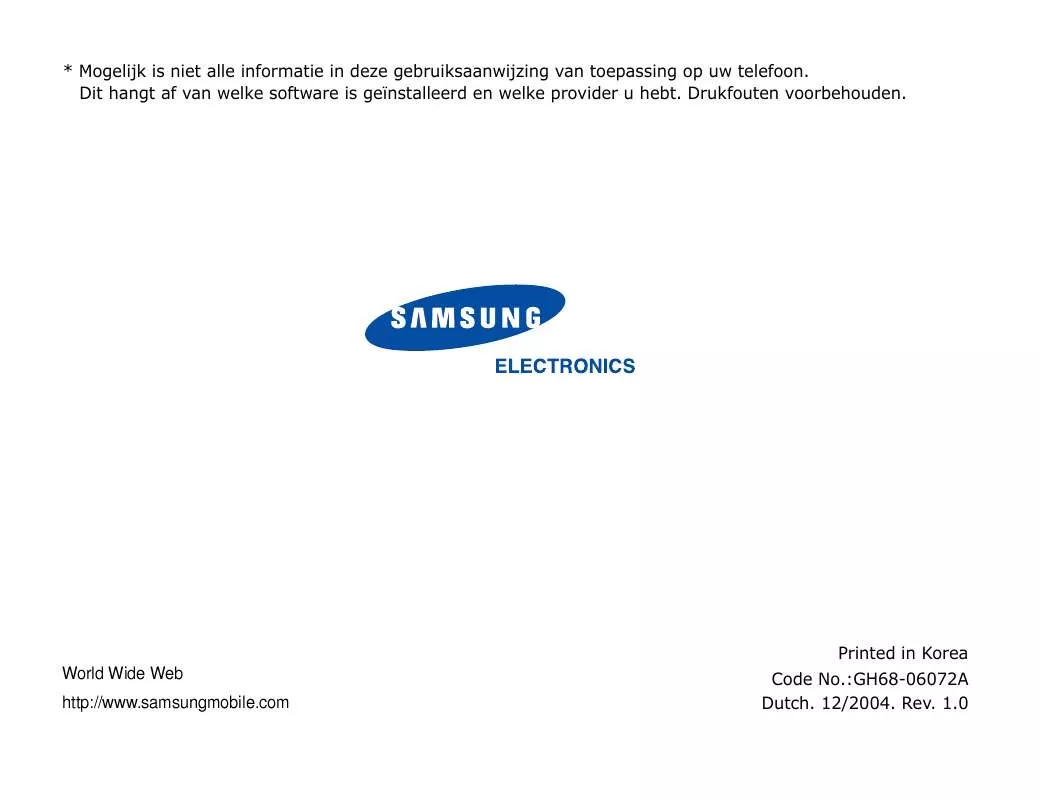 Mode d'emploi SAMSUNG SGH-Z107