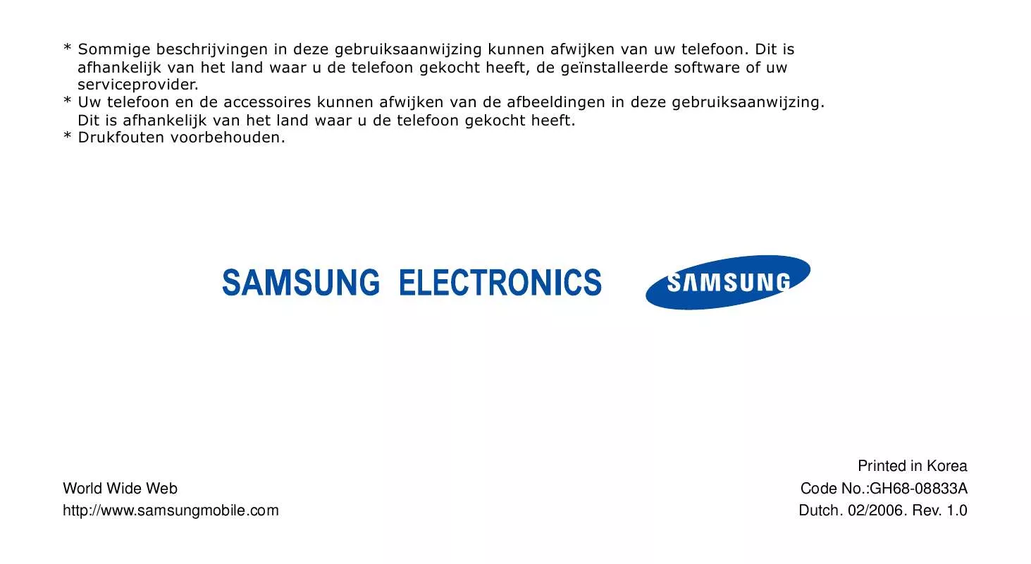 Mode d'emploi SAMSUNG SGH-Z510