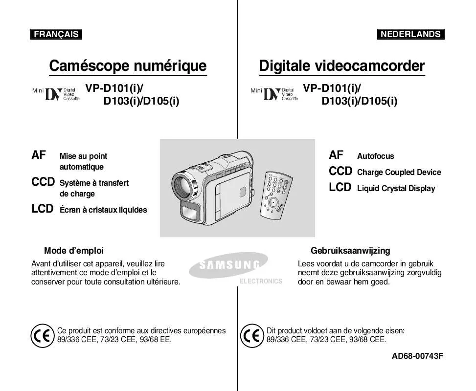 Mode d'emploi SAMSUNG VP-D105I