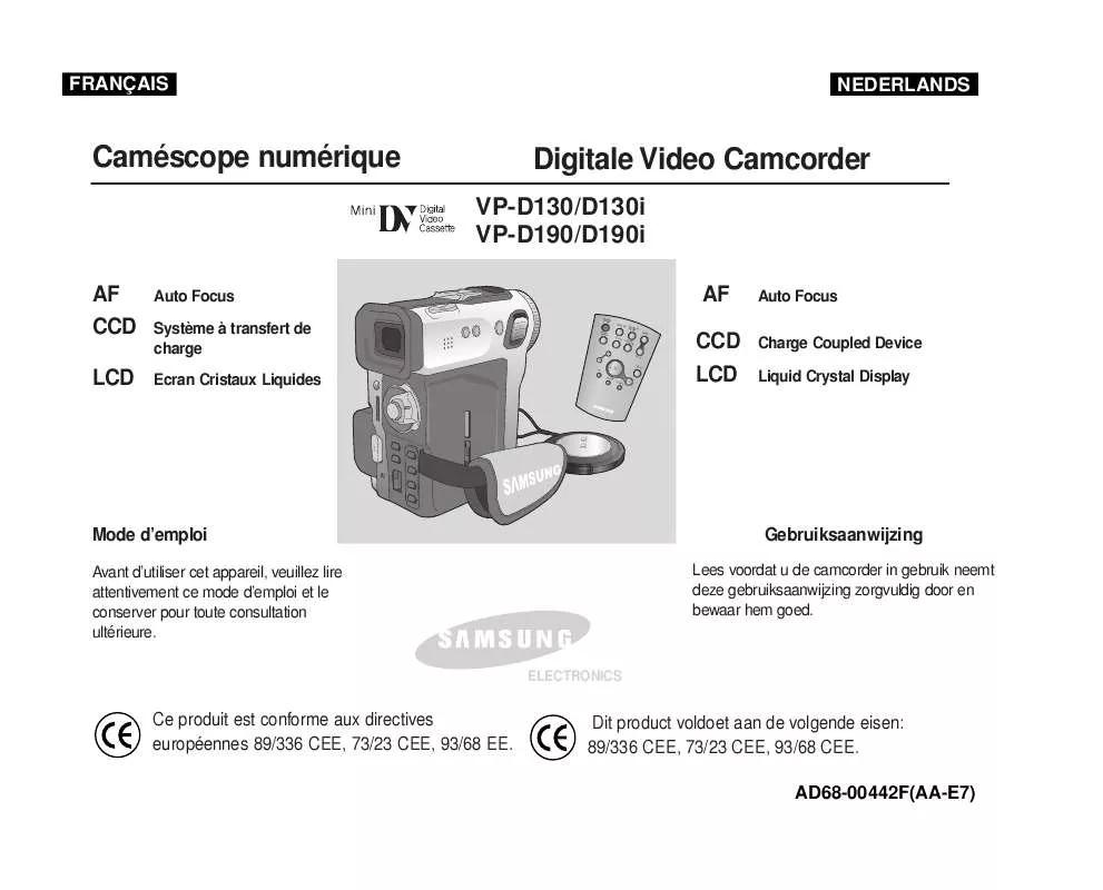 Mode d'emploi SAMSUNG VP-D130