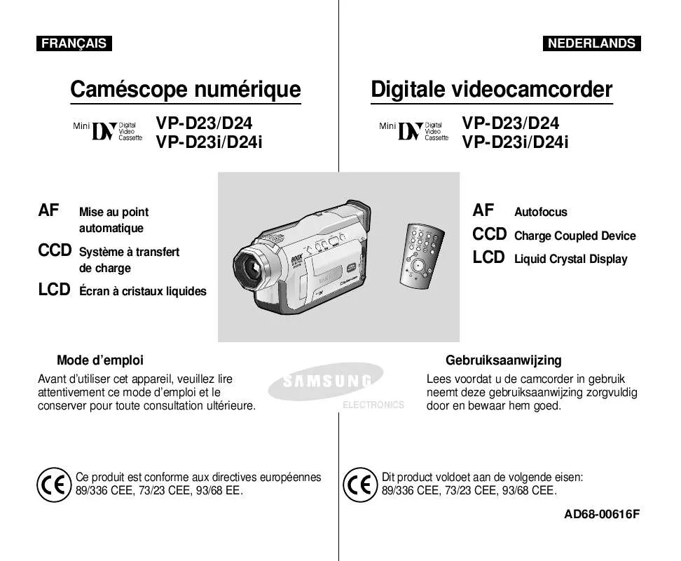 Mode d'emploi SAMSUNG VP-D24