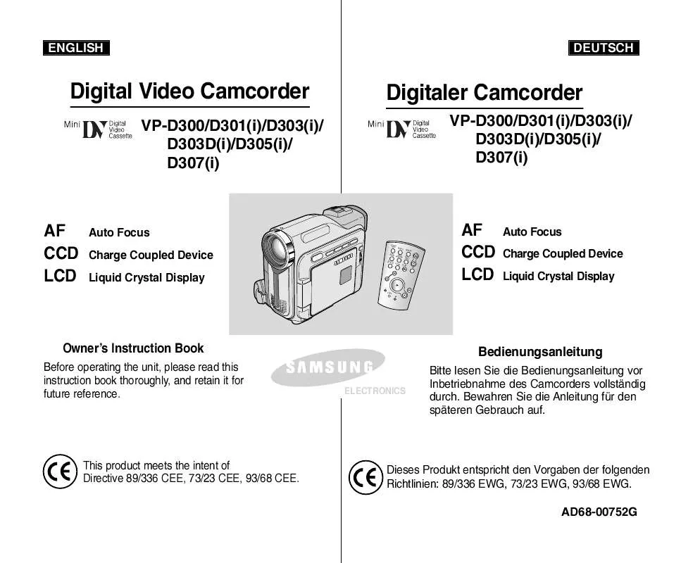 Mode d'emploi SAMSUNG VP-D301