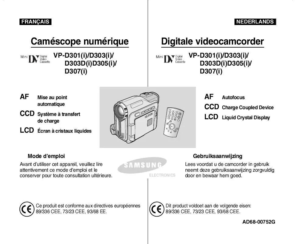 Mode d'emploi SAMSUNG VP-D303I