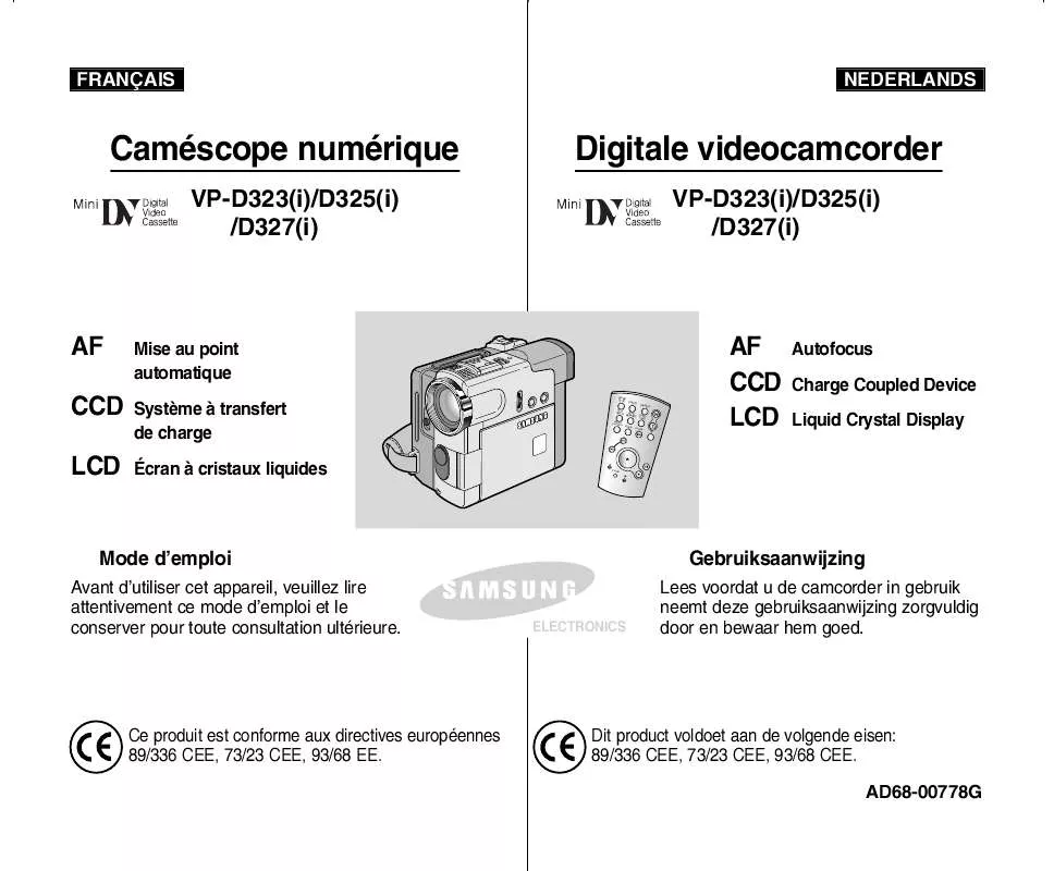 Mode d'emploi SAMSUNG VP-D325I