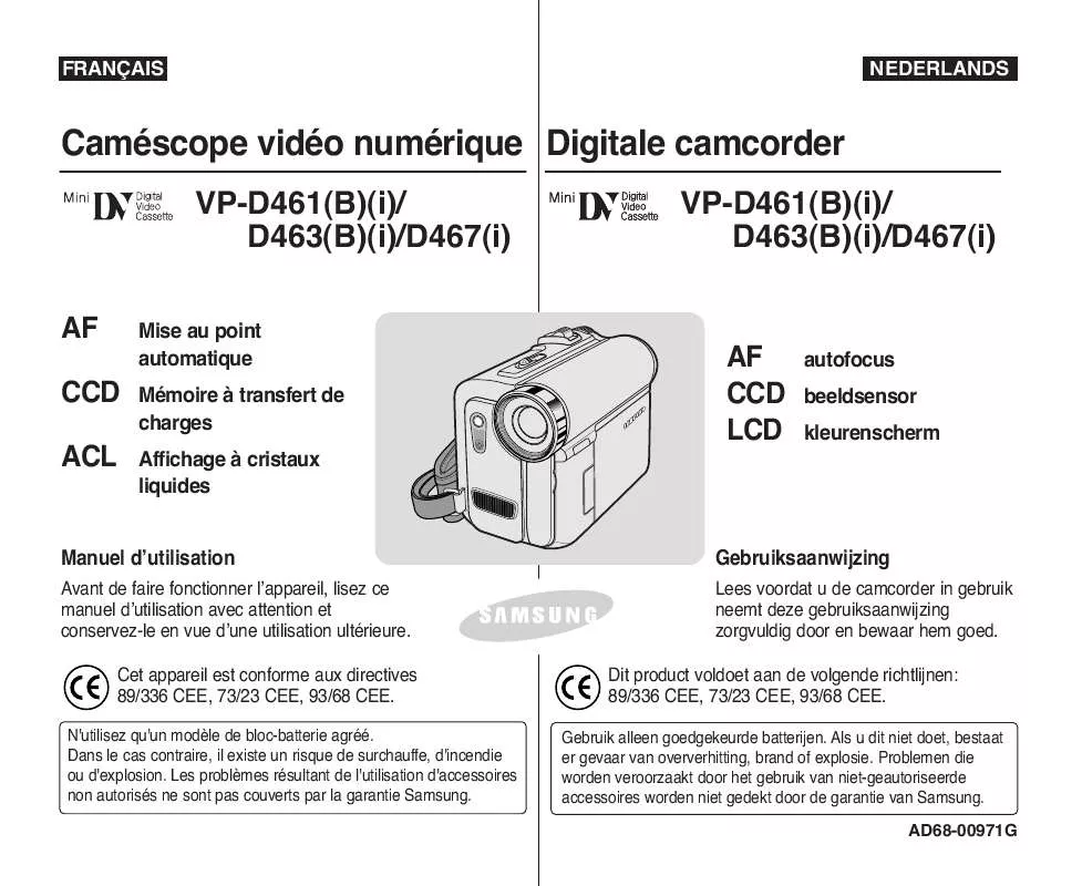 Mode d'emploi SAMSUNG VP-D461