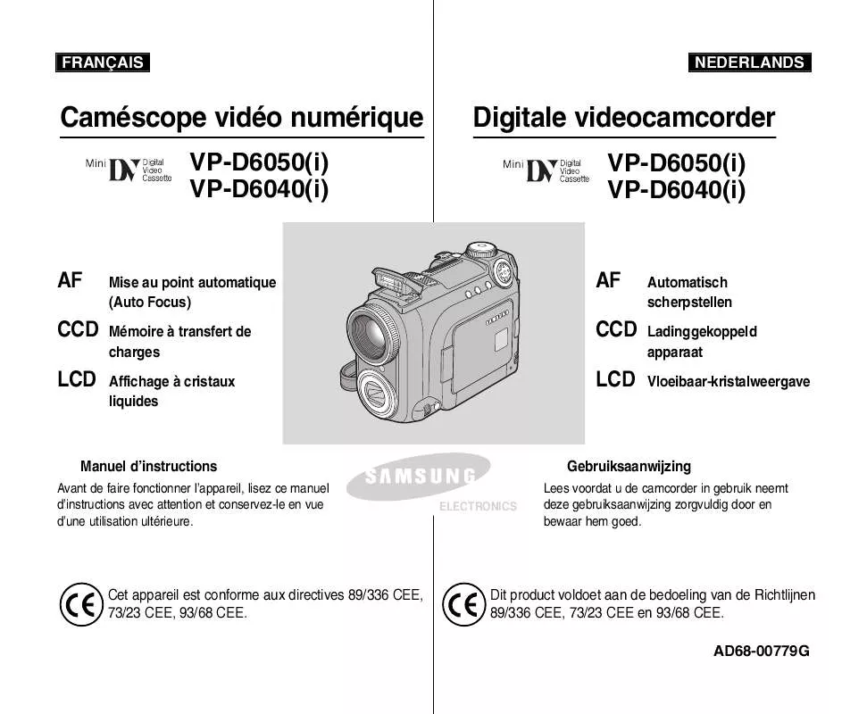 Mode d'emploi SAMSUNG VP-D6050I