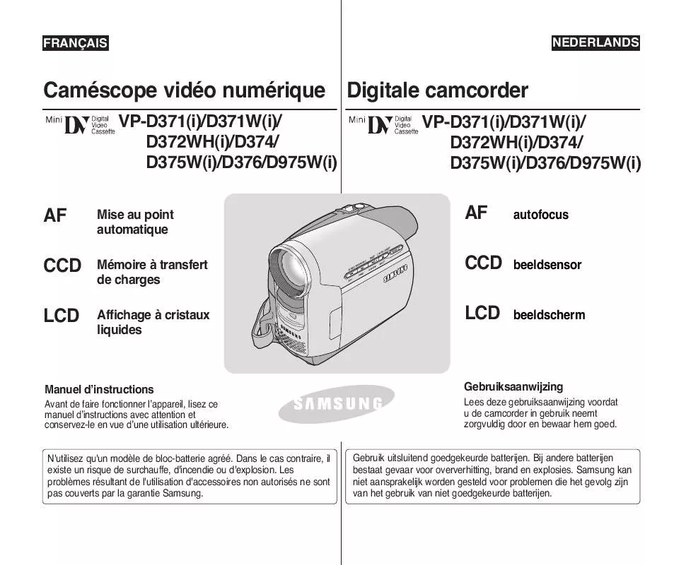 Mode d'emploi SAMSUNG VP-D975W