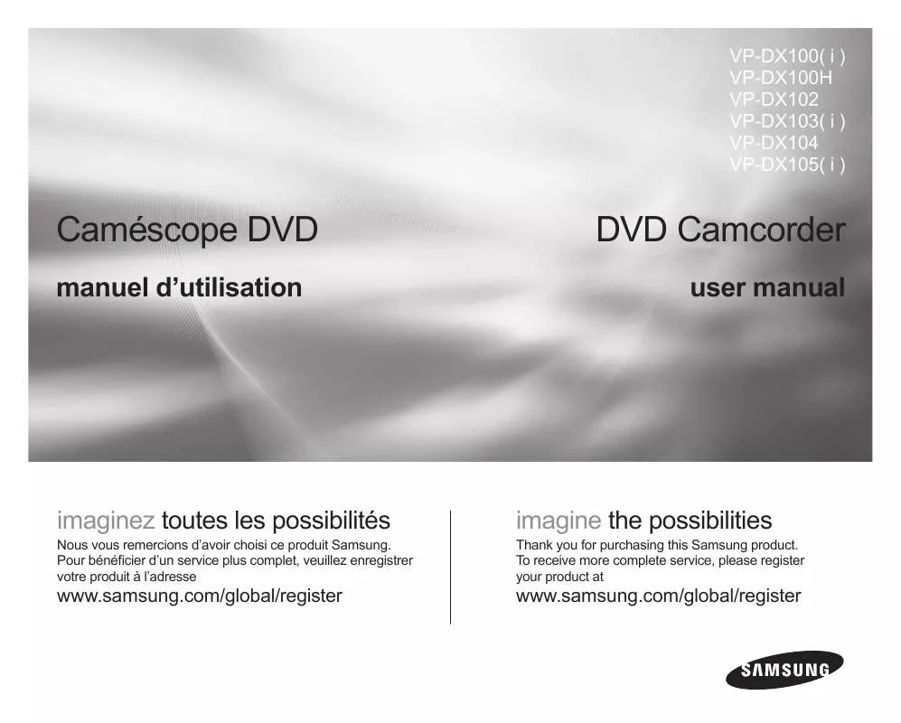 Mode d'emploi SAMSUNG VP-DX105