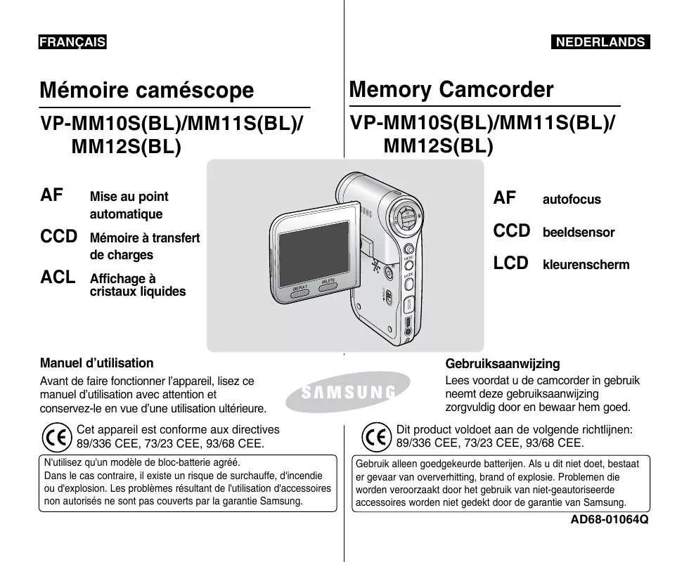 Mode d'emploi SAMSUNG VP-MS11BL