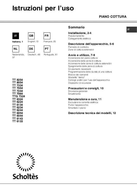 Mode d'emploi SCHOLTES TT 6143