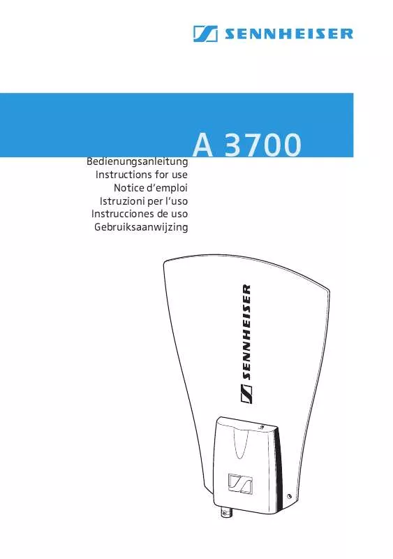 Mode d'emploi SENNHEISER A 3700