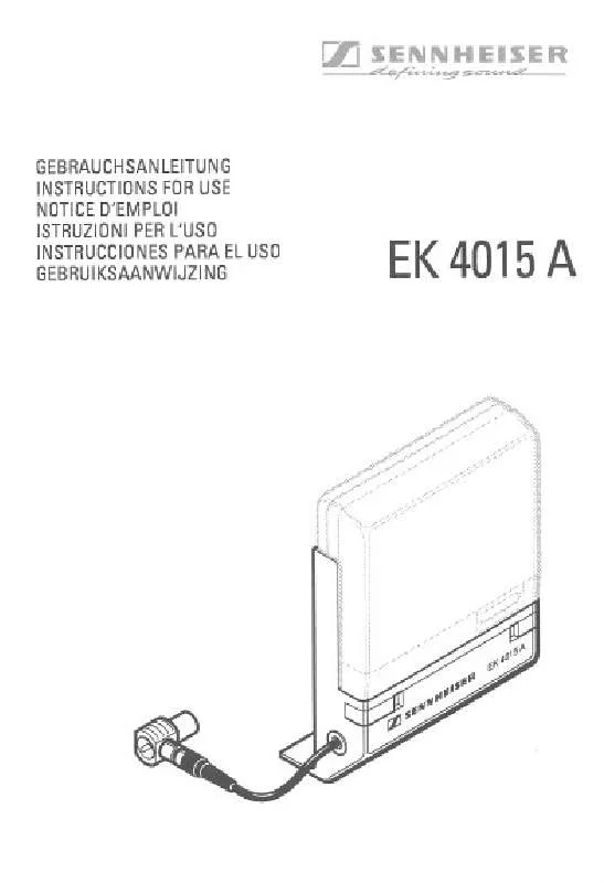 Mode d'emploi SENNHEISER EK 4015 A