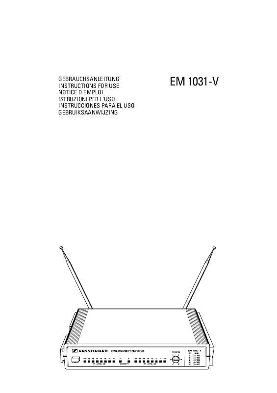 Mode d'emploi SENNHEISER EM 1031-V